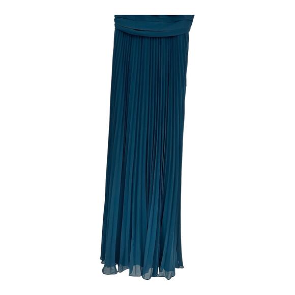 Lulus Sensational Charmer Teal Blue Pleated Sleeveless Maxi Dress Wedding Size M - Picture 11 of 16